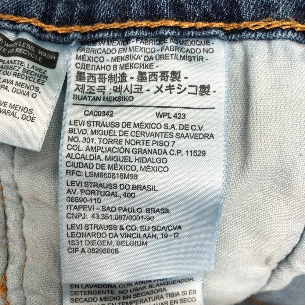 Levis 505 Jeans Mens 42x30 Blue Medium Wash Straight Leg Denim Stretch - Picture 4 of 13